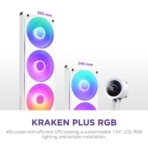 Nzxt Kraken Plus 360mm RGB White CPU Liquid Cooler